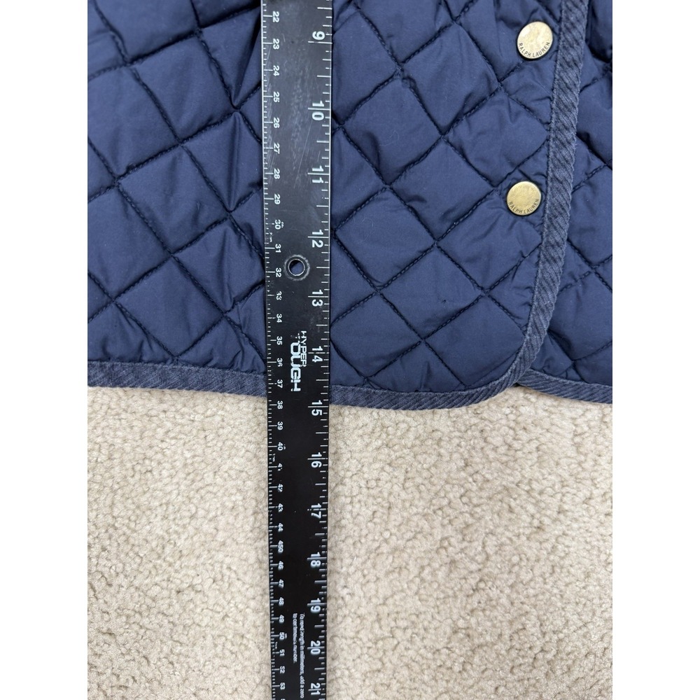 Ralph Lauren Collared Quilted Jacket Snap Button Sz 24M Blue Corduroy Collar - Picture 9 of 11
